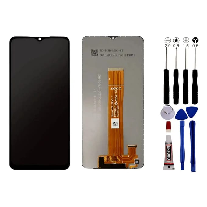 A04S SM-A047F A047M LCD + gereedschap + zwart zelfklevend scherm