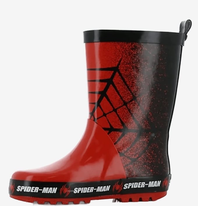 Rubberlaars Spiderman Zwart/rood | Maat: 28