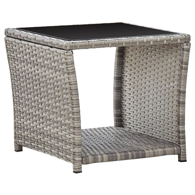 vidaXL - 2-delige - Tuinset - met - kussens - poly - rattan - grijs