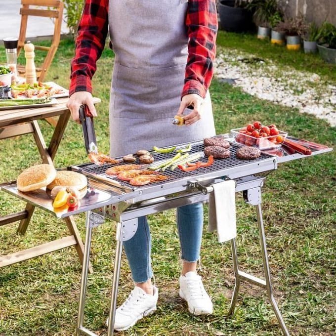 Opvouwbare roestvrijstalen barbecue - INNOVAGOODS - Houtskool
