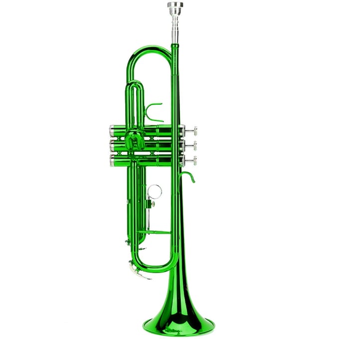 Messing Trompet Muziek Blaasinstrument met Assistent Gereedschapsset (Groen) green
