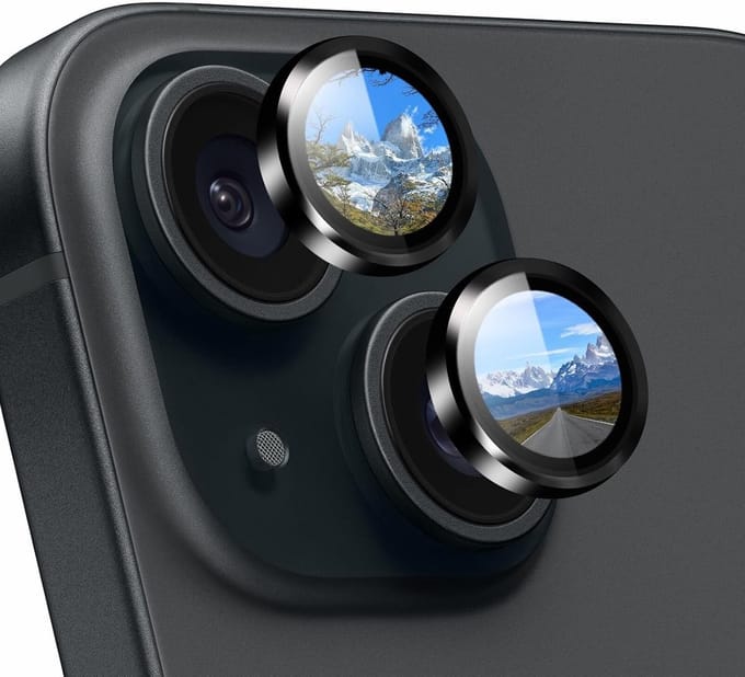 iPhone 15 / 15 Plus Camera Lens Screen Protector Zwart - Screenprotector - Camera Protector iPhone 15