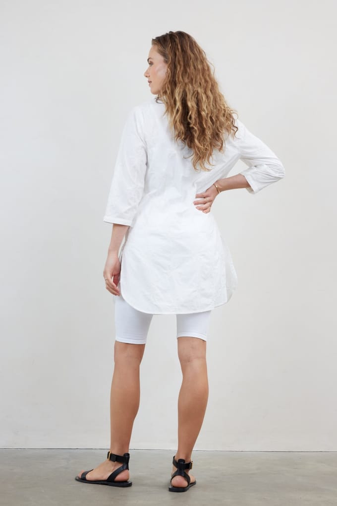 DIDI Tunic Palm Embro In Snow White Größe: 40 | Longsleeves Outlet | Damen | Weiß
