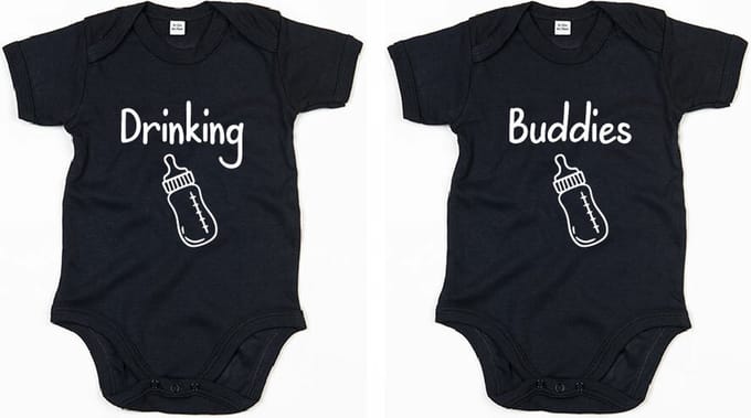 Rompertjes - Drinking Buddies-Zwart-0-3 Maanden