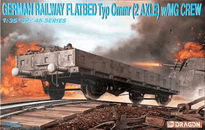 Dragon Modelbouwpakket Auto - 6085 German Railway Flatbed Typ Ommr (2 Axle) w/MG Crew Plastic - 1:35 - Modelbouw