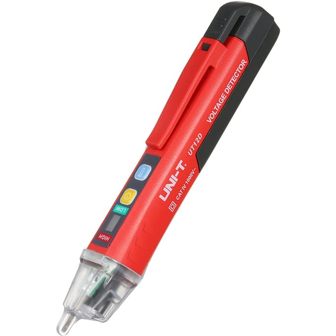 UNI-T Draagbare niet-AC spanningstester Penvormige V~Alert detector met geluid- en lichtalarm rood