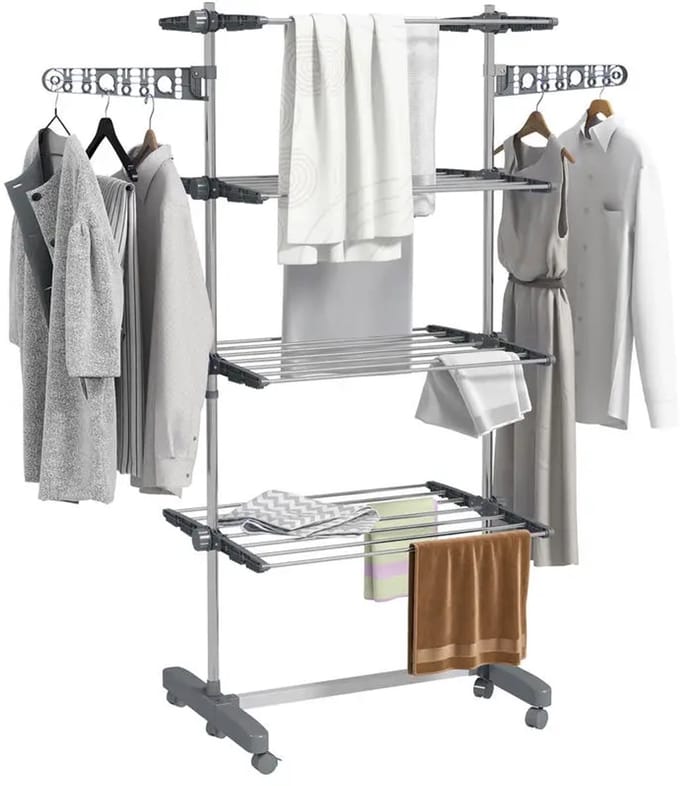 Uitschuifbaar Droogrek met 5 Niveaus – 172×142×55 cm