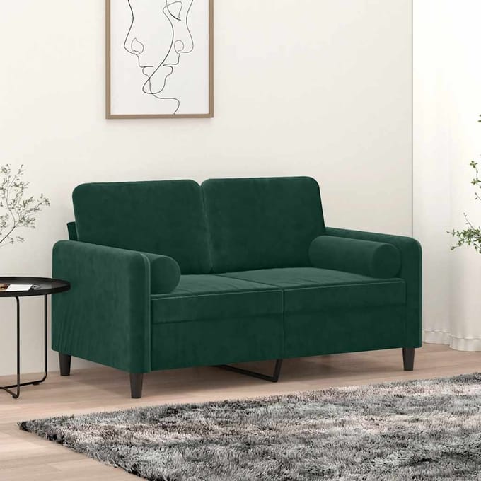 vidaXL - Sierkussens - 2 - st - 15x50 - cm - fluweel - donkergroen