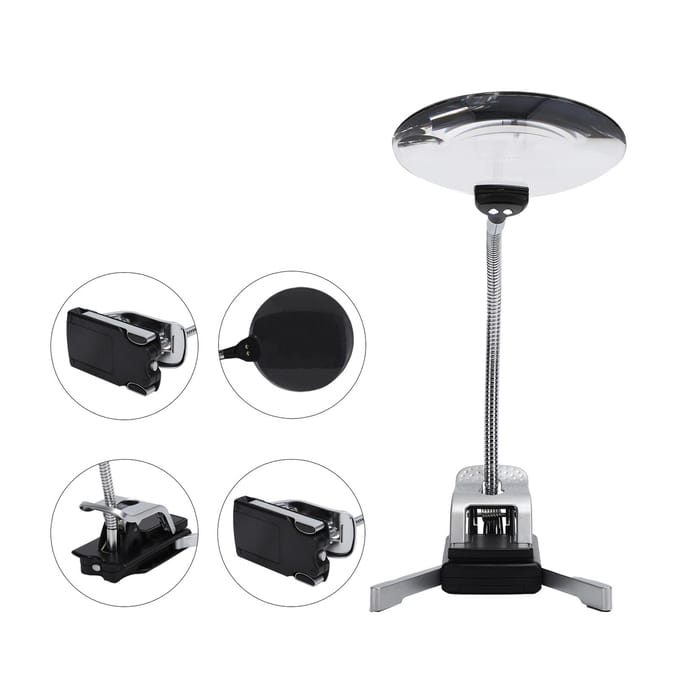 5X/10X Desktop Vergrootglas met LED-licht Verstelbaar Lezen Sieraden Maken Vergrootglas