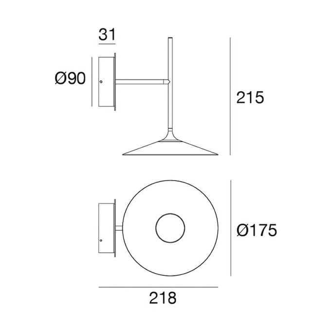 Linea Light LED wandlamp Poe plus, zwart