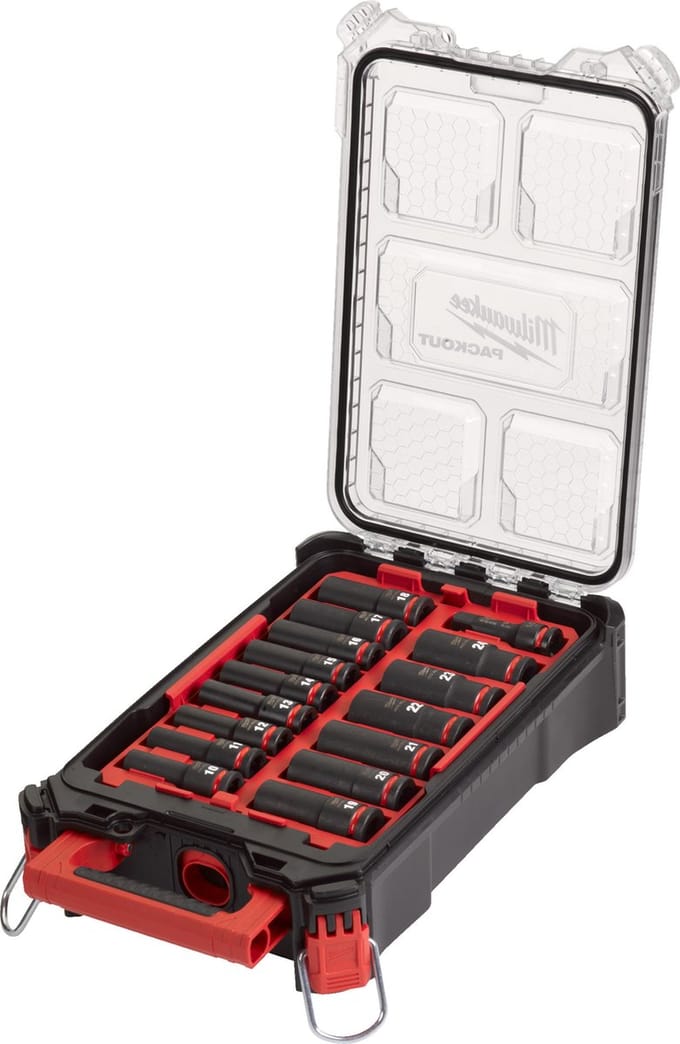 Milwaukee ShockWave™ Krachtdoppenset 1/2 Vierkant | Lang | in PACKOUT™ | 16-delig - 4932480943