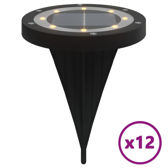 vidaXL Grondlampen 12 st solar met grondpennen warmwit