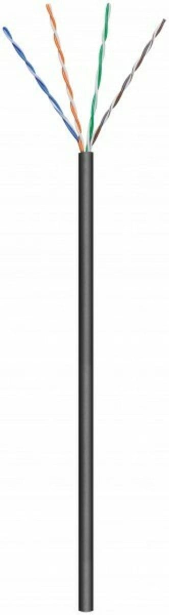 Danicom CAT5e U/UTP 100 meter kabel op rol soepel zwart CCA