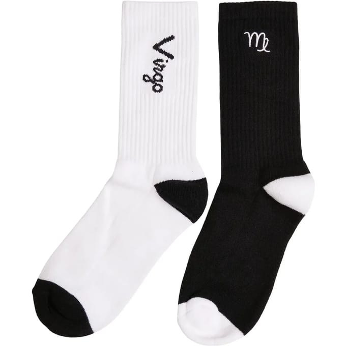 Mister Tee - Virgo Zodiac 2-Pack Sokken - 35/38 - Zwart/Wit