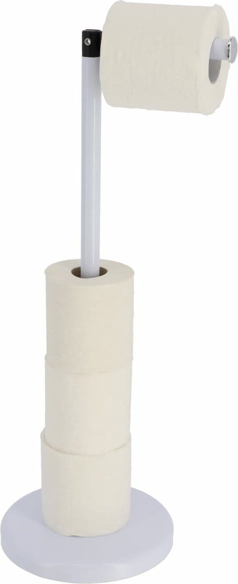 Tendance Toiletrolhouder - vrijstaand - wit - metaal - 55 cm