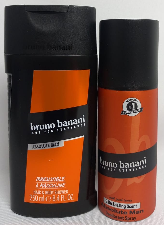 Bruno Banani - Absolute Man - Set - Douchegel Flacon 250 ml & Deodorant Bodyspray 150 ml - Kado Tip !!