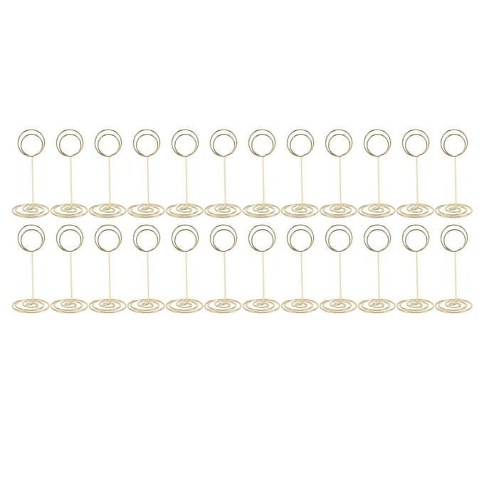Lot de 24 porte-numéros de table, hauteur 85 mm, en acier inoxydable, multifonctionnels, avec support photo doré.
