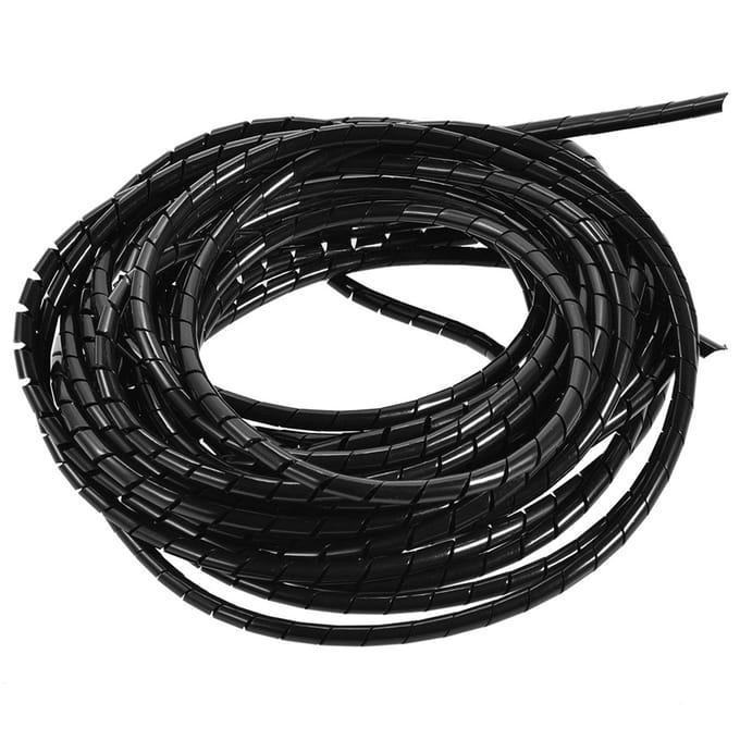10m Spiraalkabelwikkel Netjes Verbergen Binddraadbeheer PC TV THUISKANTOOR 6mm Zwart black