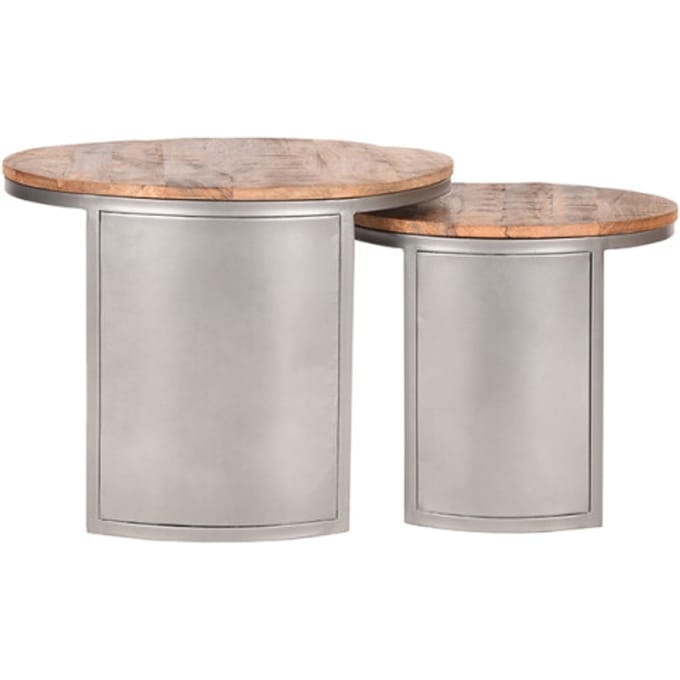 LABEL51 Set Bunch Salontafel - Bruin - Hout - 60 cm - Rond