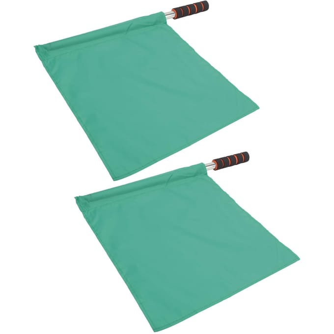 2 Stuks Scheidsrechter Officiële Vlaggen Roestvrijstalen Paal Sportwedstrijd Lijnrechter Handvlag Groen