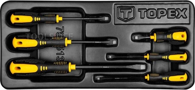 TOPEX Inleglade Inlay Schroevendraaierset SL, 6 delig