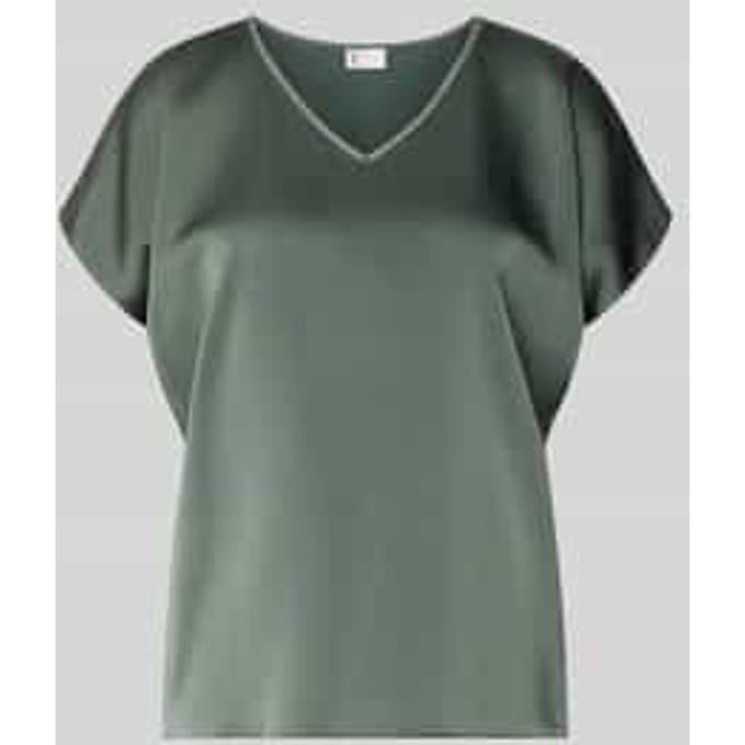 Blouseshirt van satijn met V-hals