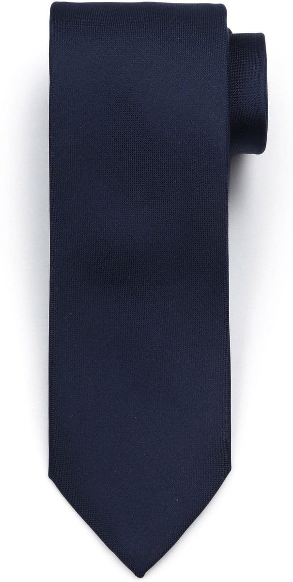 Suitable zijden stropdas Donkerblauw (navy) - Effen - Heren das