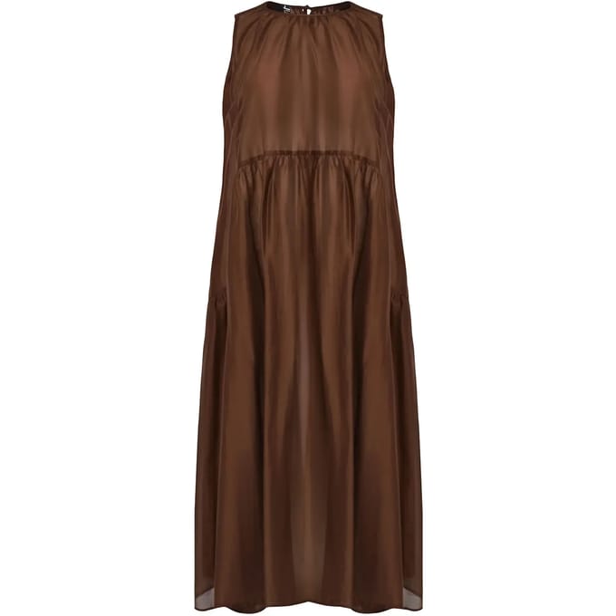 Mouwloos geplooid jurk vrouw Mat Fashion
