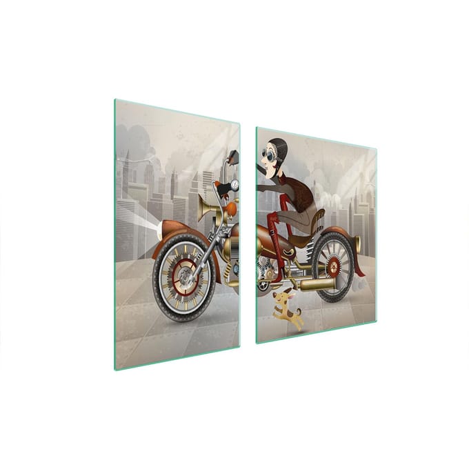 TMK ArtDeko - Snijplank van glas - 100x52 cm - Motorfiets