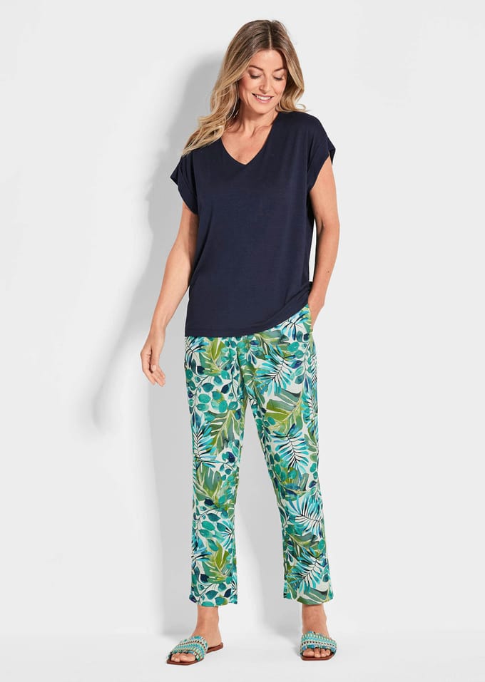 Licht shirt van crêpe - marine - Gr. 42 van Goldner Fashion