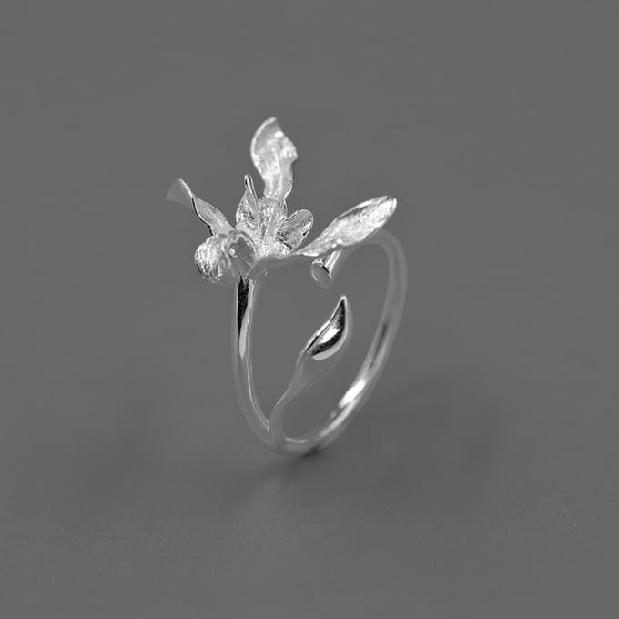 Zilveren Ring - Bloem - Ring Zilver - Verstelbaar