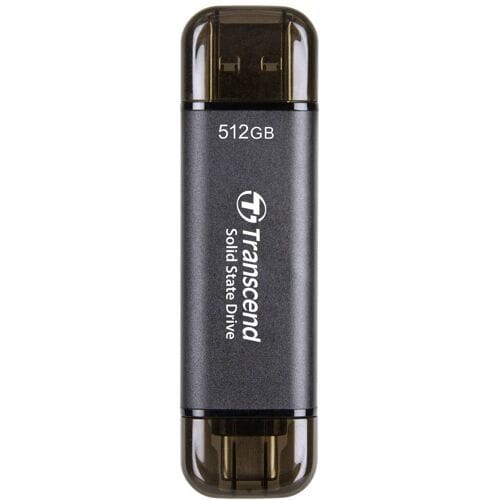 Transcend ESD310C 512 GB Externe SSD harde schijf USB-A 3.2 Gen 2, USB-C Zwart TS512GESD310C