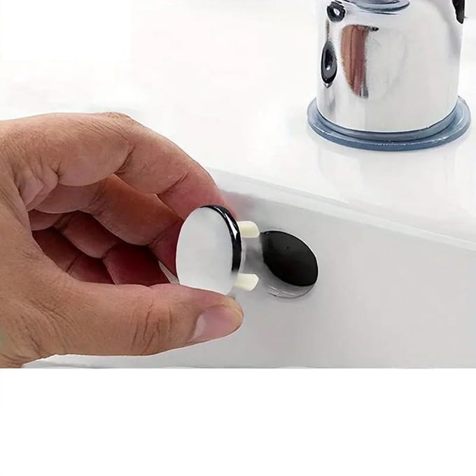 @ Lu’s Today® - Basic Bathroom Essentials - Wastafel Overloop Rozet – Rond – Chroomlook – ABS Kunststof – Ø 22–24 mm