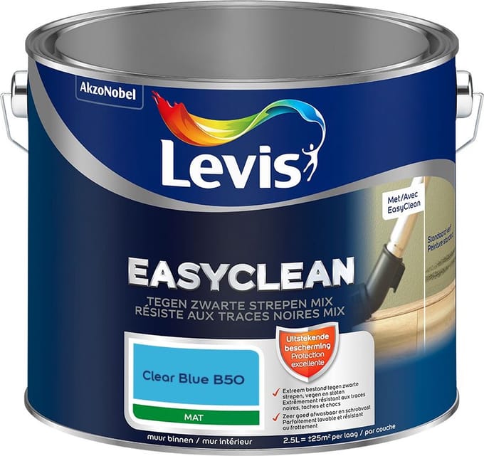 Levis - Easyclean Tegen Zwarte Strepen Mix - Clear Blue B50 - Mengverf - 2,5 L