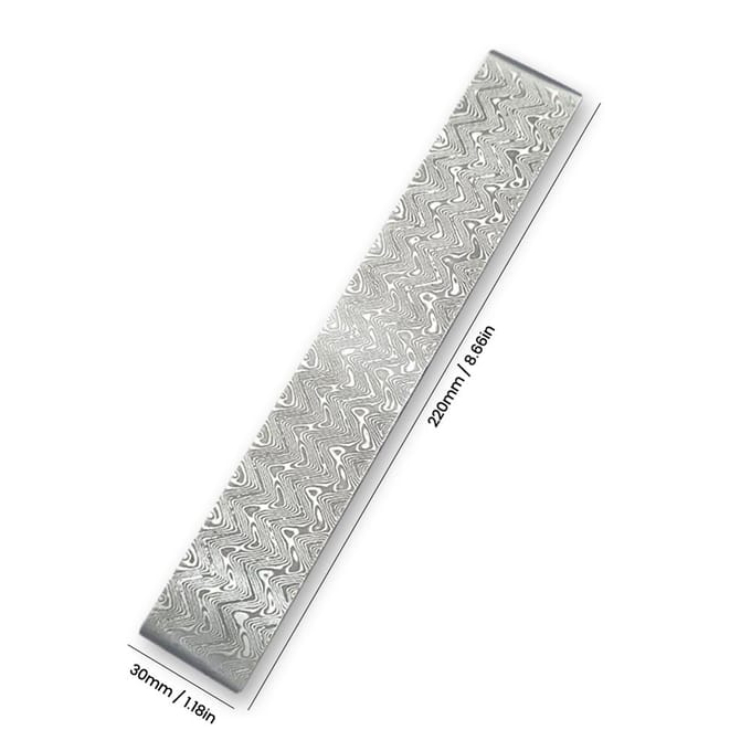 Billette d'acier de Damas Acier à motifs Ébauche de coupeur Matériaux de forgeage Trempé Lissé pour coupeur DIY Multiusage wave pattern