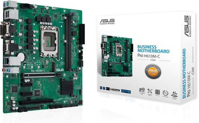ASUS PRO H610M-C-CSM Moederbord - Intel H610 - Intel LGA1700 - DDR5 RAM - Micro-ATX