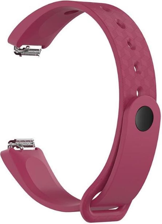 KELERINO. Siliconen bandje geschikt voor Fitbit Inspire (HR) - 3D Design - Rood - Large