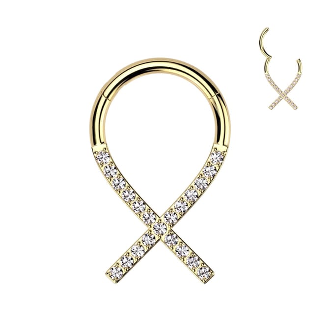 Piercing titanium ribbon lint 1.2x8 - goud - LMPiercings