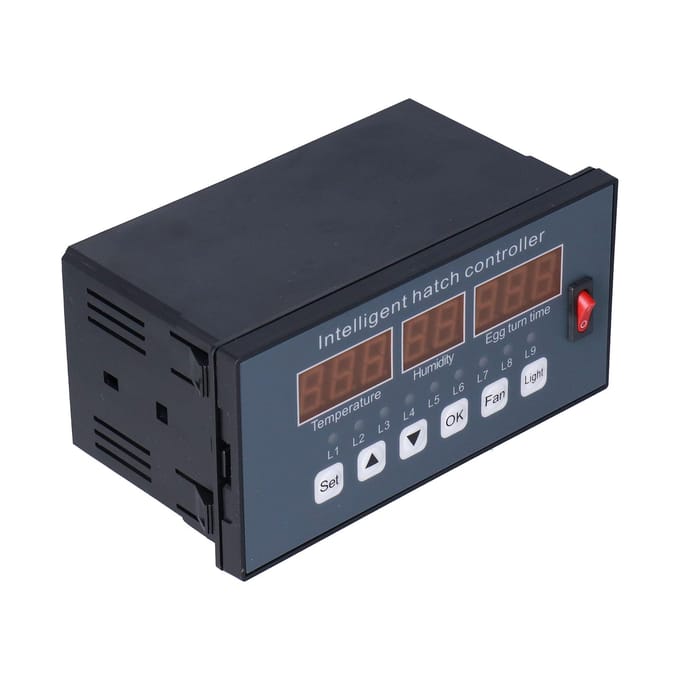 Volautomatische temperatuur- en vochtigheidsintelligente controller Incubatortemperatuurregeling gray