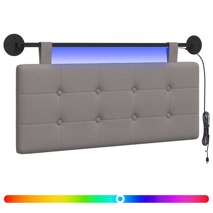 vidaXL - Hangend - hoofdbord - Taupe - Stof