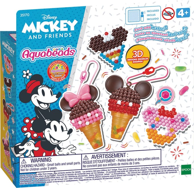 Aquabeads 3D Mickey & Friends Ice cream set- 2 sleutelhangers maken