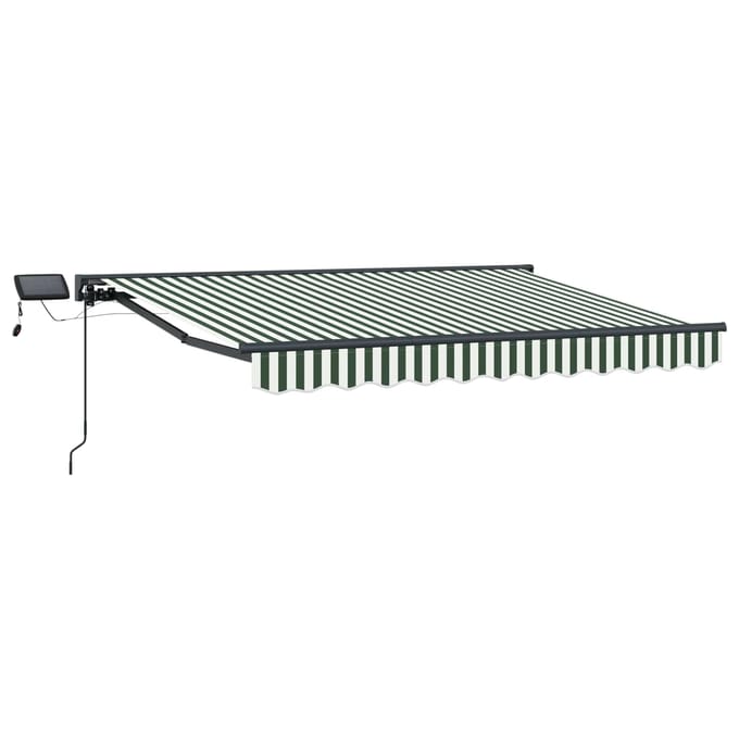 vidaXL - Handbediende - luifel - met - LED's - Groen, - Wit, - Anthraciet - 3 - x - 2,5 - m