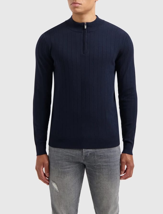 Pure Path Regular fit Knitwear Halfzip LS Navy (24030804 - 07)