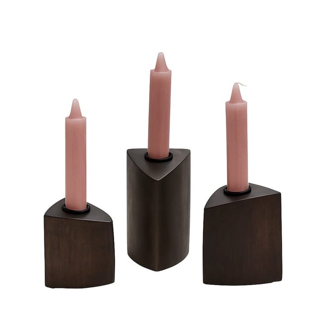 Kaarshouder Dunmore | Set van 3 | Walnoot | Donker bruin | Vase the world