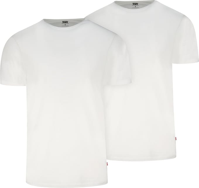 Levi's T-shirt Solid Crew Wit 2Pack - Maat S - Heren - Basic T-shirt