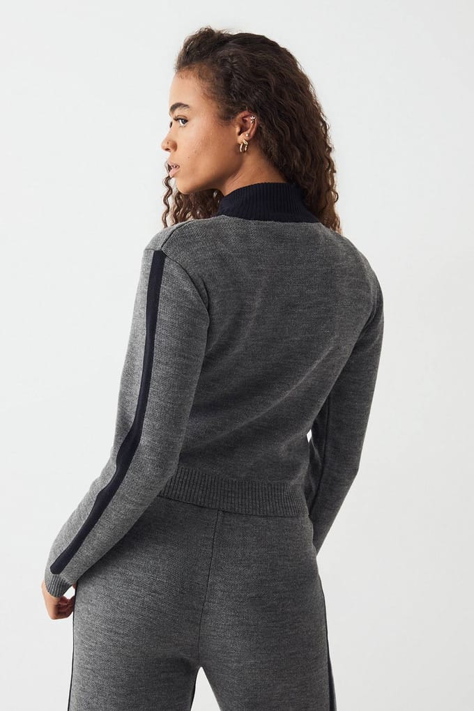 Dames DSGN Studio Getailleerde Sweatshirt met Ritssluiting | Charcoal | Maat: Medium