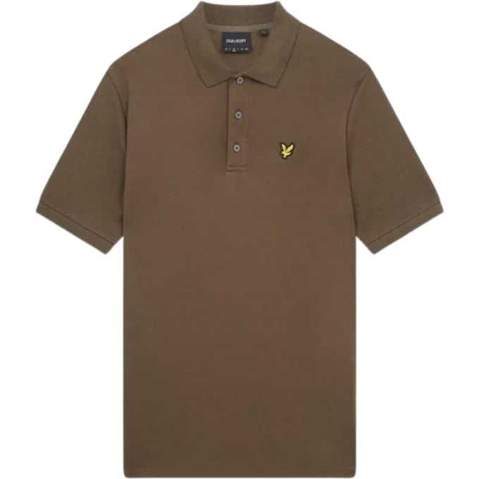 Lyle & Scott Form groen grof slub poloshirt met korte mouwen