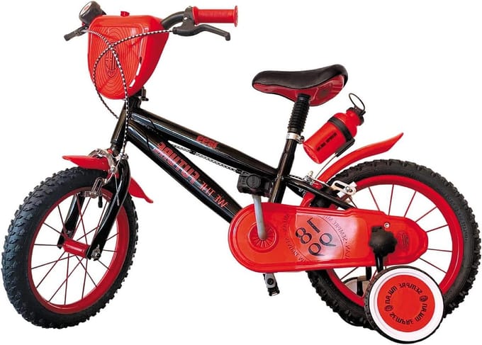 Kinderfiets - Loopfiets - Leren Fietsen - Stalen Frame - 14 Inch - Rood Zwart