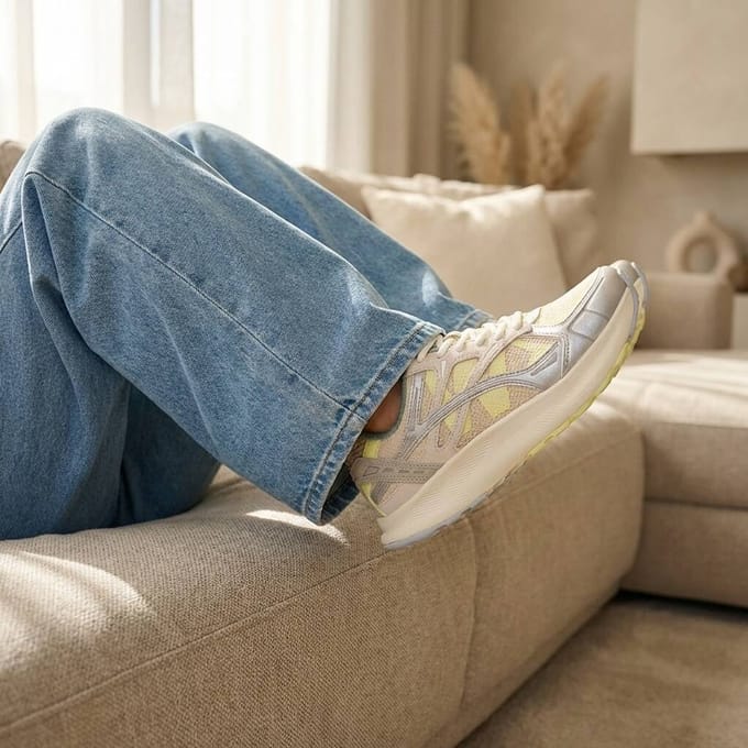 Woden Ronja Sneakers geel Mesh/ Leer - Maat 38