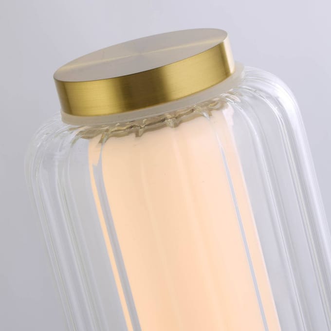 Searchlight LED tafellamp Mod, messingkleurig, dimbaar in 3 stappen, staal